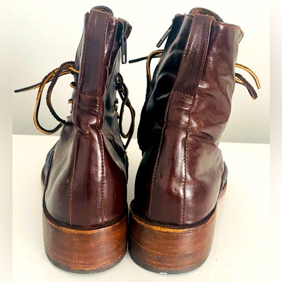 GEORGE ESQUIVEL DENIM AND LEATHER LACEUP ANKLE BOOT - Picture 3 of 5